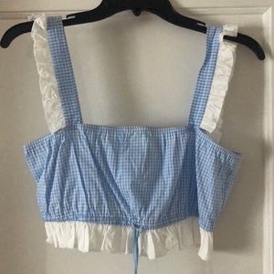 Plaid tiger mist crop top